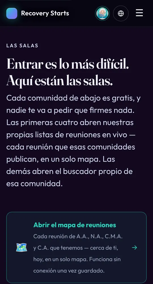 The same page in Spanish